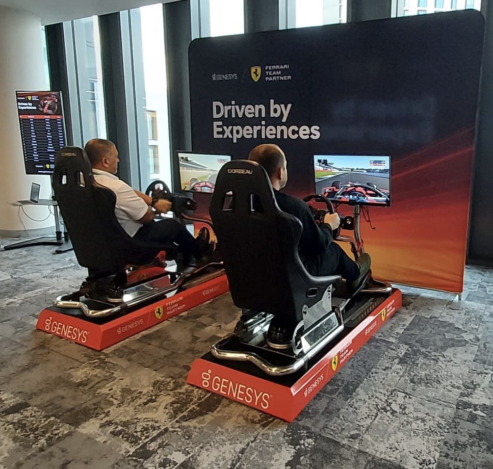 PSWEvents's tweet photo. #racingsimulator action with #genesys official #ferrari team partner at #landg #cardiff in their fantastic new offices https://t.co/HlhoF5wHuE
