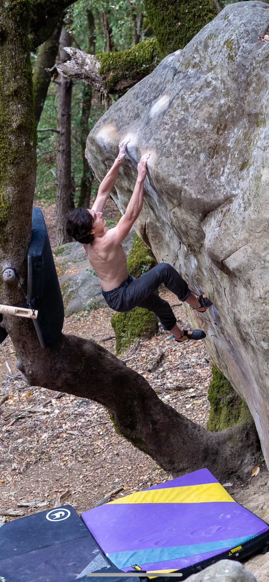Still can't believe I sent an outdoor V10. Started climbing in 2019, and I've been training seriously since 2022. Psyched that it has payed off.

Eco Terrorist, V10, Castle Rock State Park, CA