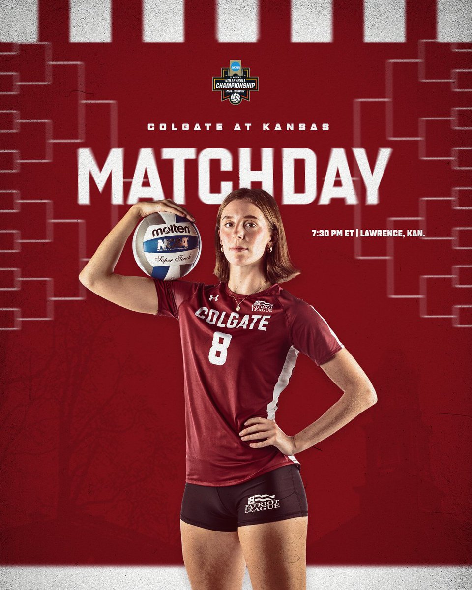 𝐓𝐨𝐮𝐫𝐧𝐚𝐦𝐞𝐧𝐭 𝐓𝐢𝐦𝐞. 

🆚 ‣ Kansas
🕢 ‣ 7:30 PM ET
📍 ‣ Lawrence, Kan.
🏟 ‣ Horejsi Family Volleyball Arena
📺 ‣ colgateathletics.com/vbwatch
📊 ‣ colgateathletics.com/vbstats

#GoGate