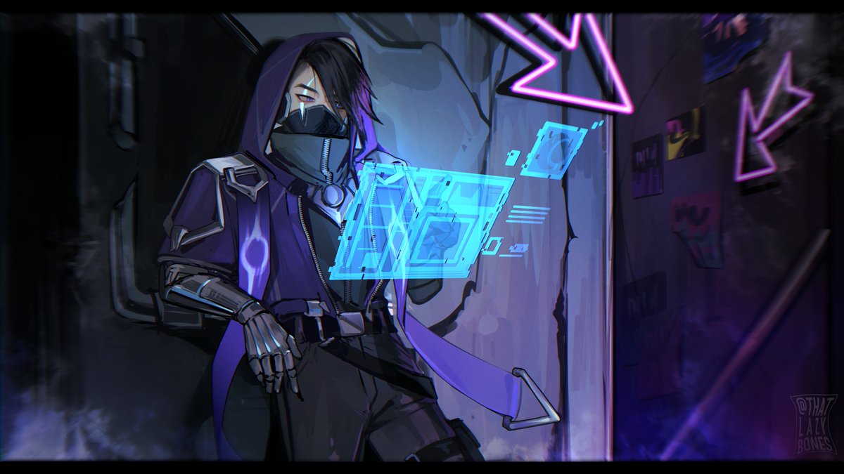 day 1 — cyber 👾
neon streets, dark alleys... yet a quiet resolve in a world drowning in noise, guided by the moonlight
art by <a href="/thatlazybones/">Ana 🌷 Comms open!!</a> 
#aphelios #apheliosweek