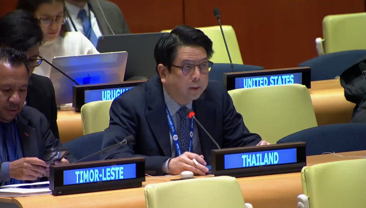 ThailandUN's tweet photo. At mtg. on UNSG report on imple. of the Global Compact for Safe, Orderly and Regular Migration, PR stressed 🇹🇭 progress on1️⃣MOU on Alternative to Detention of Children in Immigration Centers2️⃣ensuring access to basic services to migrants3️⃣promoting positive perception of migrants https://t.co/t6PnJUNqft