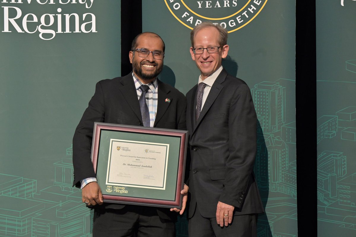 Dr_Asad01's tweet photo. Deeply grateful to @uofr_ctl @UofRArts &amp; @UofRegina for Provost's Award for Innovation in #Teaching 🎉A heartfelt thanks to my colleagues, mentors, &amp; students for their support and inspiration. #joyfulteaching #passioninteaching #AcademicChatter #HigherEd https://t.co/Pu4wXhnEVY