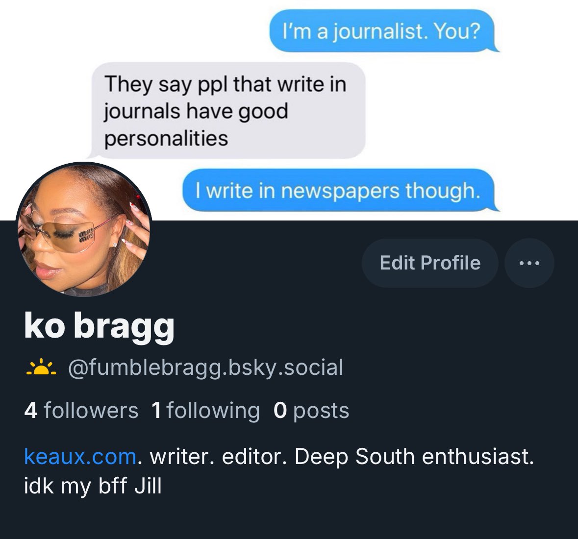 reluctantly seeing if grass is greener on that other app before more of the good handles get taken 🥲.