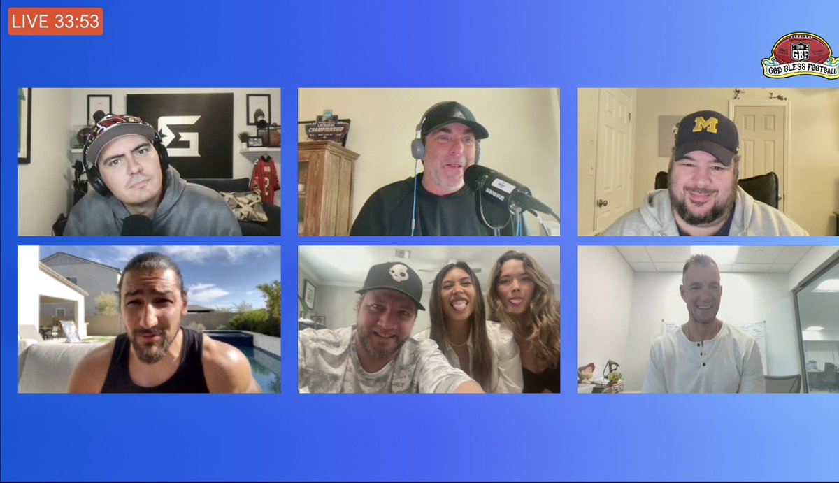 KFunkUF's tweet photo. Had to bring on some special guests this week since @stayhyped and @CEDEsq were nowhere to be found (jk Mojo is having a baby👶🏻) #GodBlessFootball @LeBatardShow @billygil @stugotz790 @GordieGronk @TheMikeRallis @MikeASports https://t.co/7nA9W3fftt