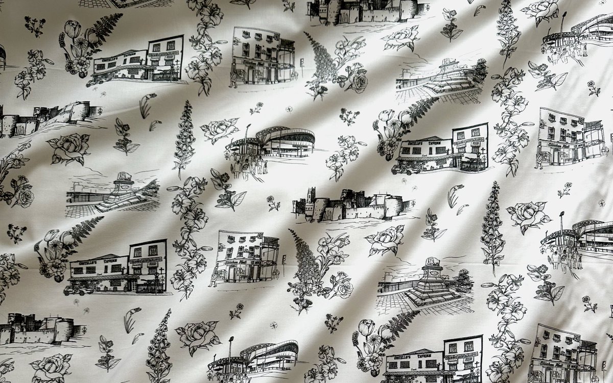 Limerick is home to so many talented fashion designers. One of them is Mary O’Sullivan for whom 🇫🇷 has always been a source of inspiration. Here’s an example with her beautiful reinterpretation of the famous French Toile de Jouy, celebrating the city’s culture, history &amp; vibrancy