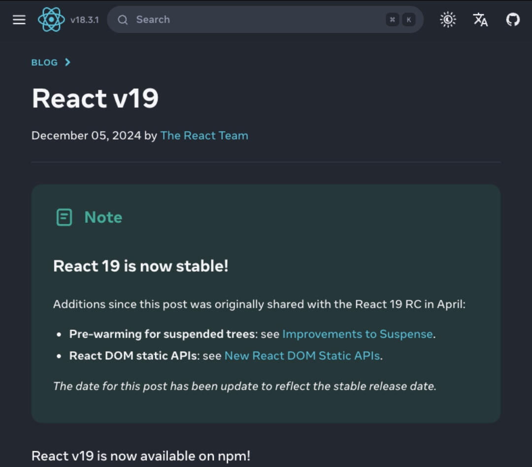 Rajesh kumar (@iamrajace) on Twitter photo The much-anticipated React 19 is finally stable and ready for production! ๐ Packed with groundbreaking features and optimizations, this version takes modern web development to the next level.
<a href="/chennaireact/">Chennai React</a> #React19 The much-anticipated React 19 is finally stable and ready for production! ๐ Packed with groundbreaking features and optimizations, this version takes modern web development to the next level.
<a href="/chennaireact/">Chennai React</a> #React19