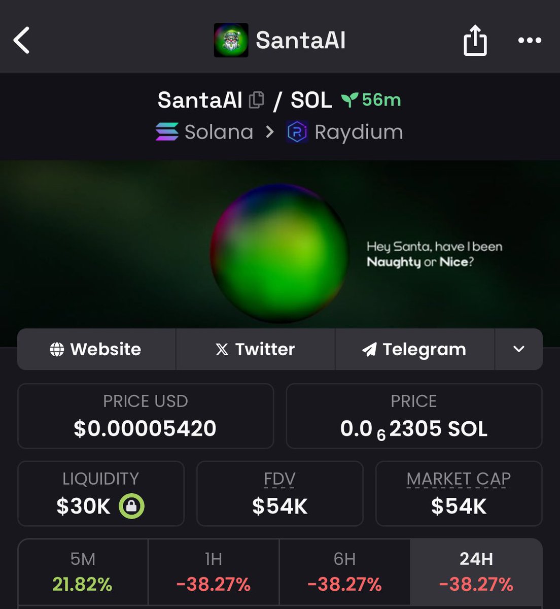 $SantaAI 🎅🏻

SantaAI analyzes Twitter activity to determine whether a user has been "naughty" or "nice" throughout the year. 

Ca: FwtnijMtK1Z8t2MoXcTW1E9JqUZQVawgyDBgzek7pump

solsanta.ai
x.com/SolSantaAI
t.me/SolSantaAI