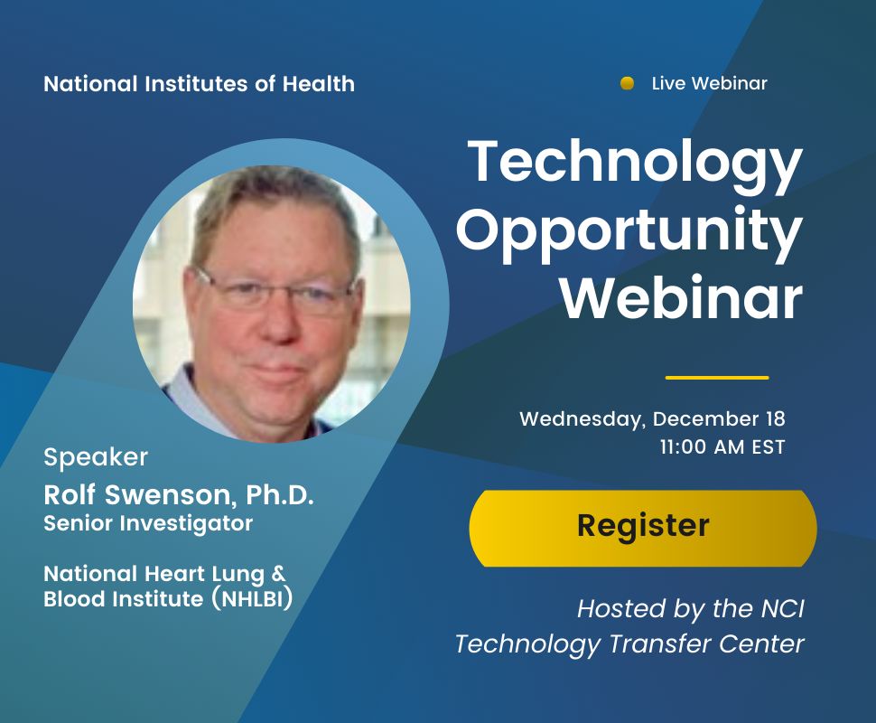 Seeking research co-development partners and/or licensees for a newly developed method of obtaining hyperpolarized imaging agents for real-time metabolic imaging using MRI.

Learn about this tech &amp; a free webinar: go.nih.gov/xNjSBBd 

#BioTechnology #HealthcareInnovation