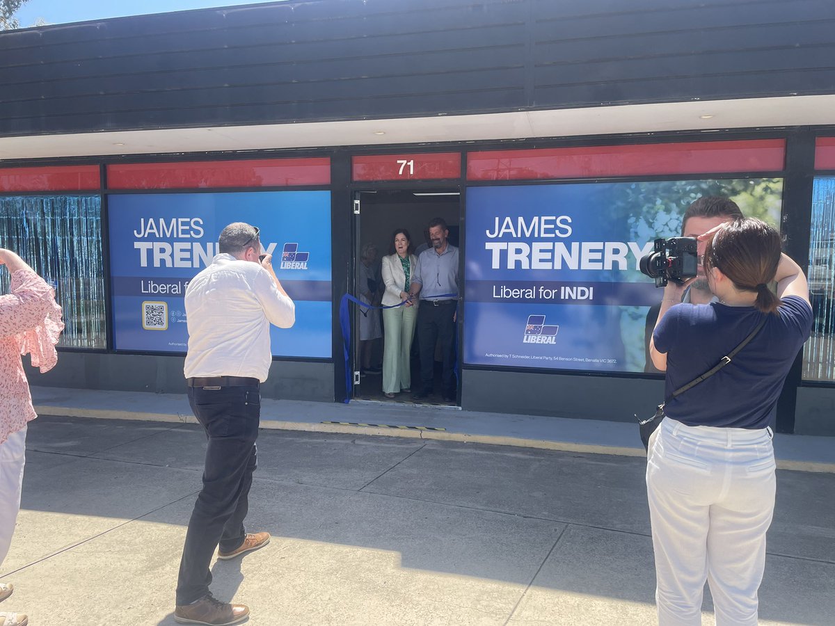 anthony bunn (@adbunn) on Twitter photo Liberal candidate for Indi James Trenery with Senator Sarah Henderson who has opened his campaign office in Wangaratta. #indivotes #auspol Liberal candidate for Indi James Trenery with Senator Sarah Henderson who has opened his campaign office in Wangaratta. #indivotes #auspol