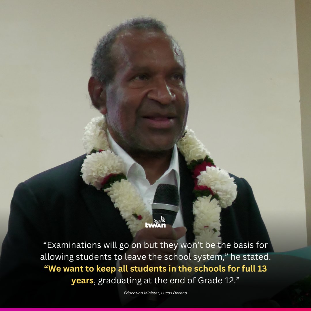 tvwanonline's tweet photo. #LocalNews Education Minister, Lucas Dekena, has clarified that Grade 8 and 10 national examinations will remain. However, there will be no βdropoutsβ.
Read more: https://t.co/qHwh1aWbFe
#Education #SchoolSystems #Examinations #PapuaNewGuinea #TVWANNews https://t.co/EoNUkcYxIg