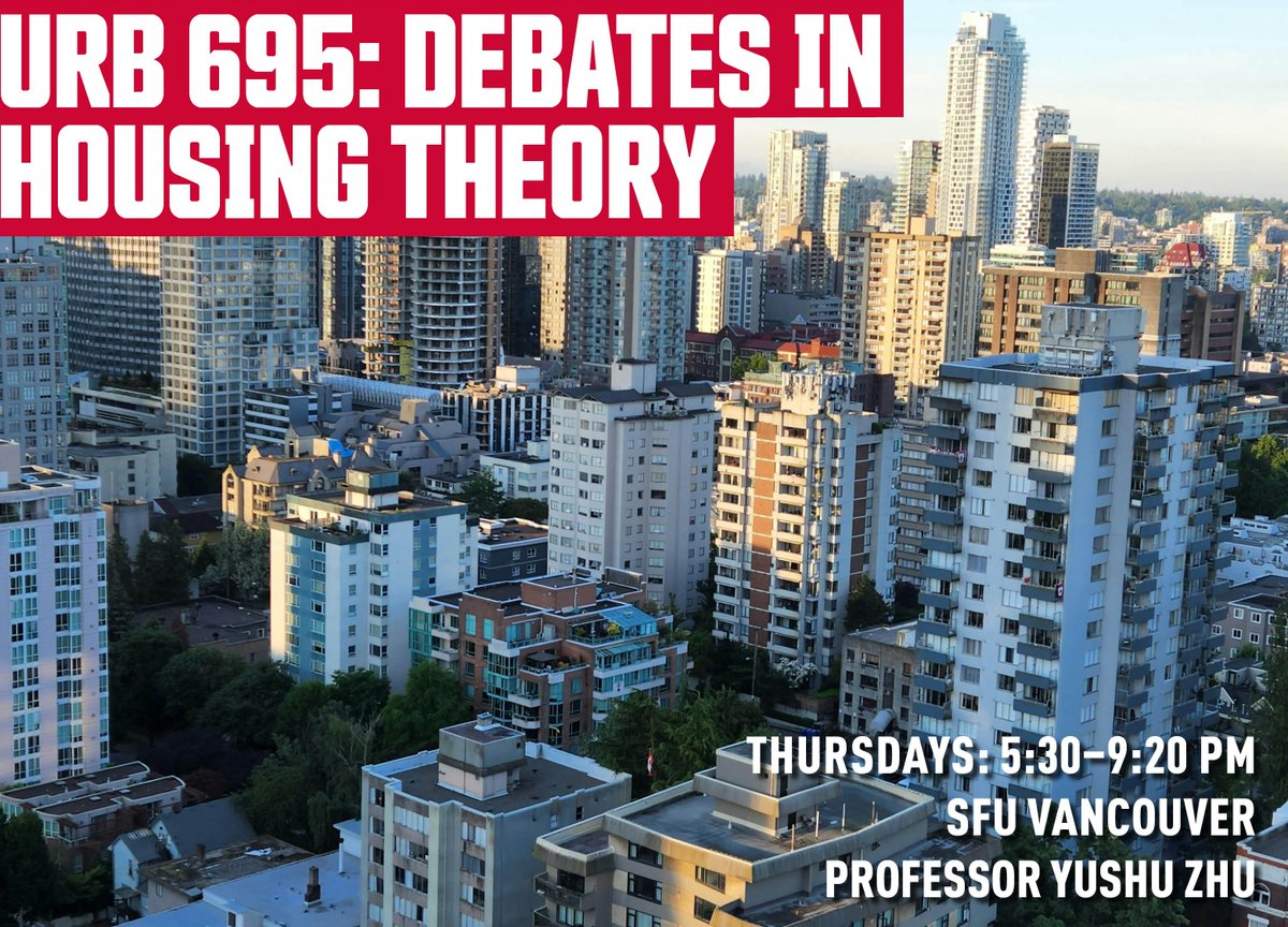 SFU Urban Studies (@sfuurban) on Twitter photo Are you an SFU grad student who is concerned about housing & community issues? Check out URB 695: Debates in Housing Theory, offered in spring 2025. Classes are on Thursday evenings at SFU's Harbour Centre campus.
Learn more: sfu.ca/outlines.html?…
#sfuurb <a href="/SFU_GradStudies/">SFU Faculty of Graduate Studies</a> Are you an SFU grad student who is concerned about housing & community issues? Check out URB 695: Debates in Housing Theory, offered in spring 2025. Classes are on Thursday evenings at SFU's Harbour Centre campus.
Learn more: sfu.ca/outlines.html?…
#sfuurb <a href="/SFU_GradStudies/">SFU Faculty of Graduate Studies</a>