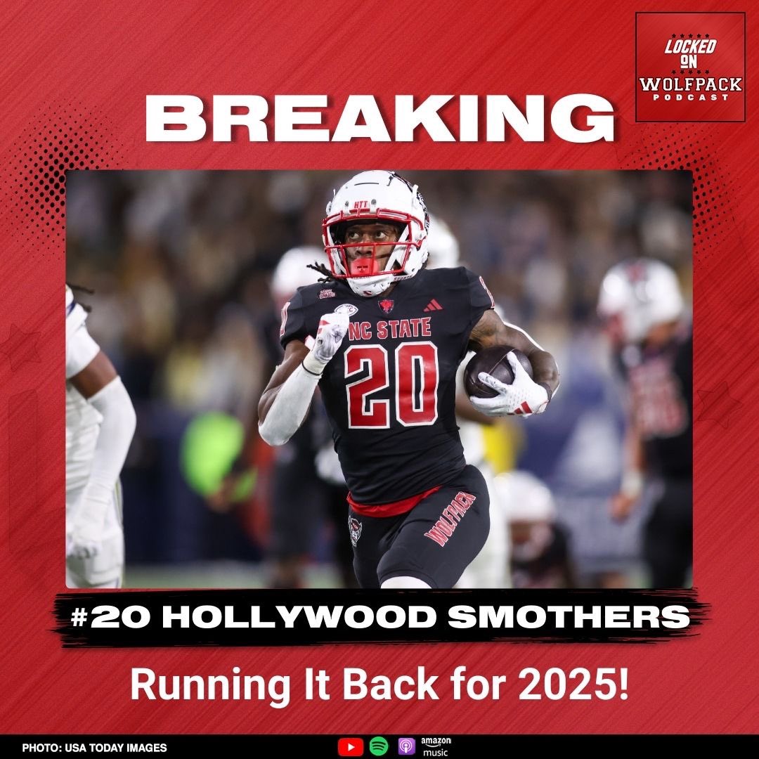LO_Wolfpack's tweet photo. BREAKING NEWS: RB Hollywood Smothers Has Announced his Return to NC State Football in 2025!

The emerging Star is ready to run it back in Raleighwood ⭐️

Via: @InsidePackSport https://t.co/32eG299RVH
