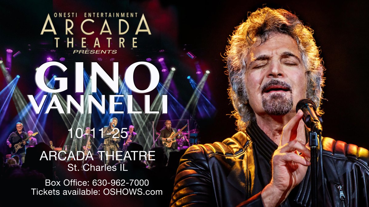GinoVOfficial's tweet image. Gino is coming to the Arcada Theatre in St. Charles, IL on October 11th, 2025!
Pre-sale begins Tuesday, Dec. 10th @ 10am CST using password GINO25
Public on sale begins Friday, Dec. 13th at 10am CST.
Tickets: etix.com/ticket/p/40626…