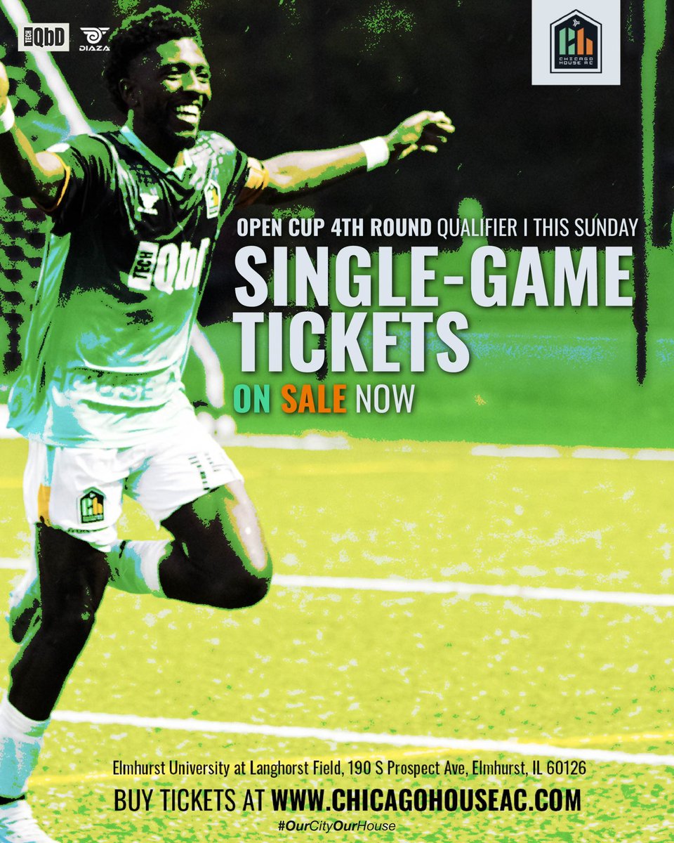 🚨 MUST-WIN GAME ALERT 🚨

Join us this Sunday (1PM) at Langhorst Field as we battle for a spot in the 2025 <a href="/opencup/">U.S. Open Cup</a>! ⚽ Don’t miss the action—tickets are on sale now!

🎟️: chicagohouseac.com

It’s all or nothing—we need YOU in the stands! 🟢⚫🟠

#OurCityOurHouse 
#USOC