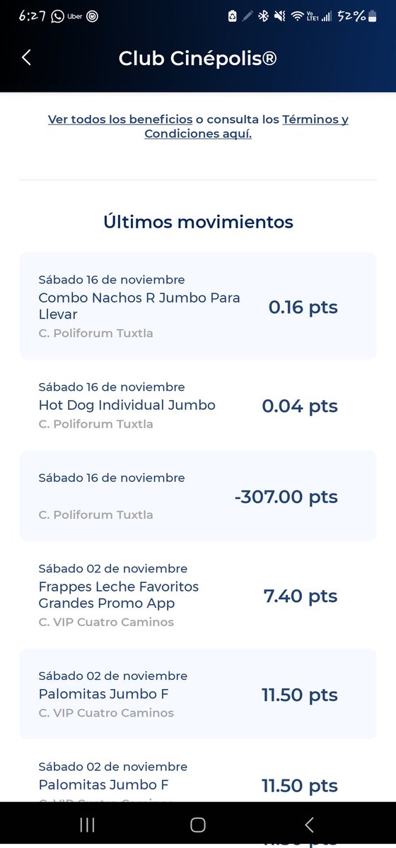 luisacglz's tweet photo. @AyudaCinepolis @ele_mendoza Yo acabo de entrar a mi app y me paso lo mismo solonque yo tenia 1 mes sin ir al cine :( e igual en un estado que no vivo ahi https://t.co/vewLL7hyg0