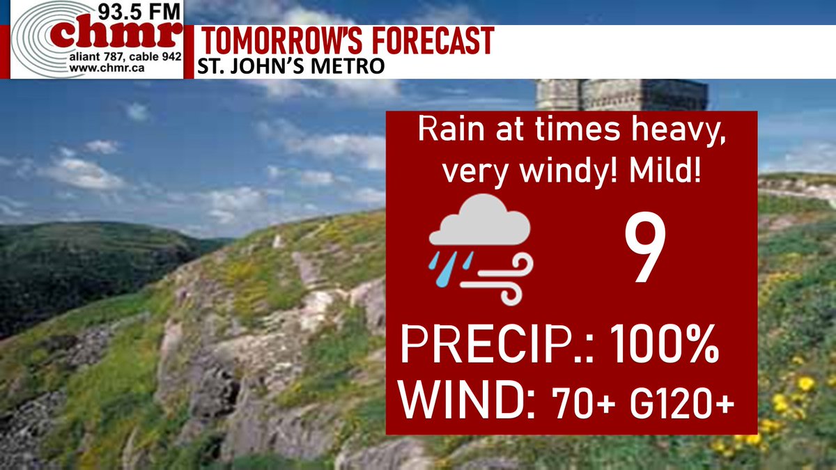 CHMRweather's tweet photo. Hourly forecast, we're looking at A few showers possible for the first half of the night, then by very late into the night, between 3 and 4AM, we should see the rain and wind really picking up! nasty rain &amp; wind 8am-2pm, tapers to showers, up to 30+mm, Gusts 110+ km/h @CHMRnews https://t.co/wh5RYkfqad
