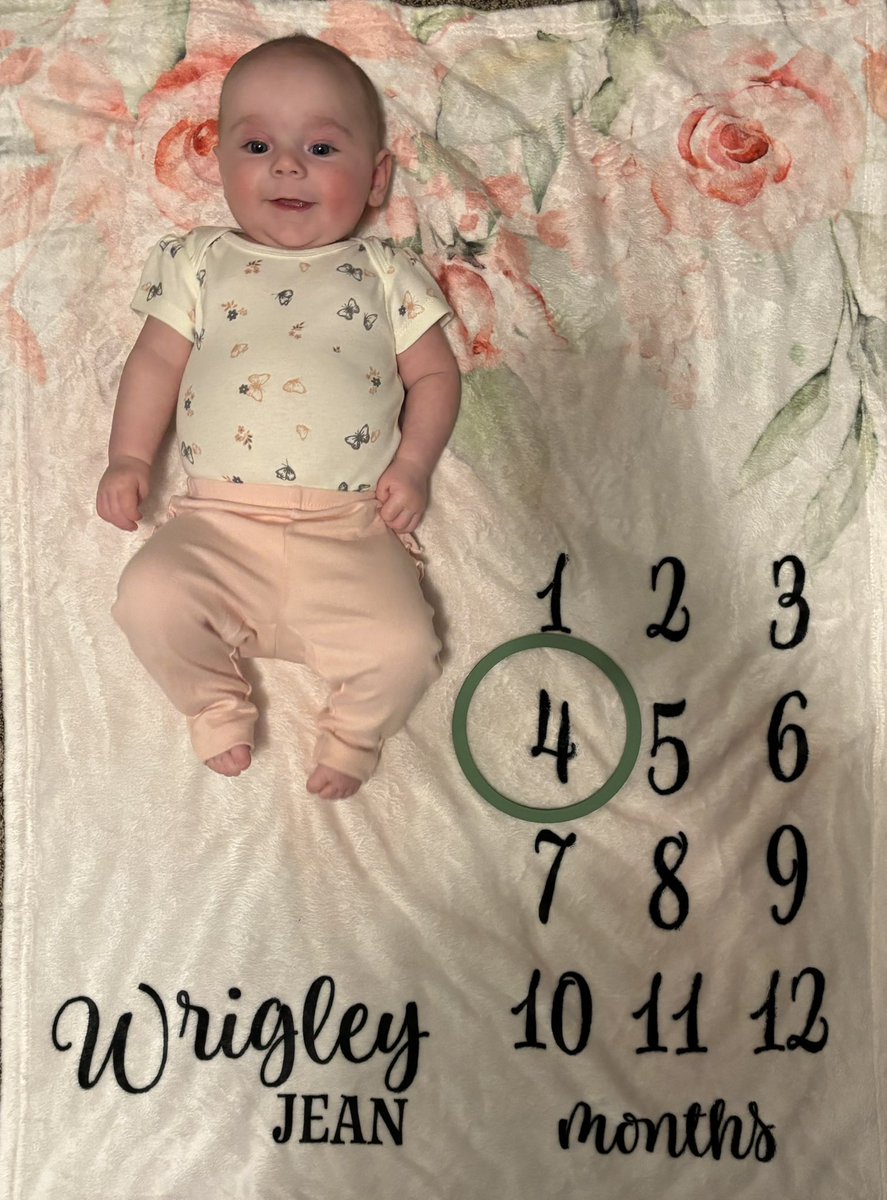 Toni_Jean10's tweet photo. Month 4 with Miss Wrigs! 
Still happy as ever and always wanting to watch her brother. Loves being told she is pretty girl and seeing her mommy and daddy. We love you sweet girl 🩷
@RJerome_23 https://t.co/rzjBNpNStv