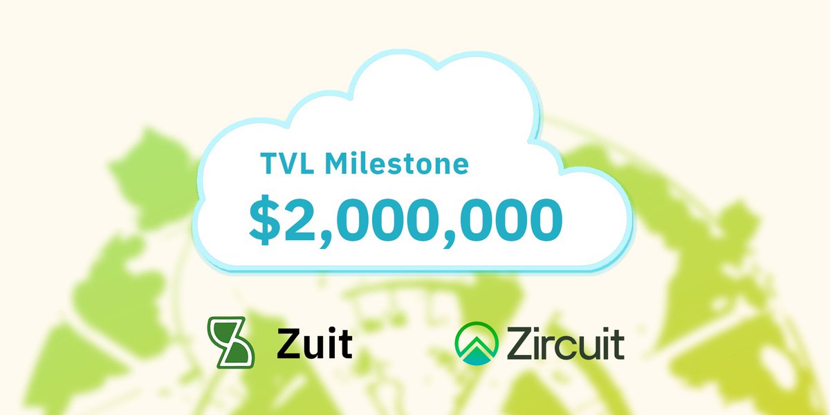 zuitDAO's tweet photo. Zuit hit $2,000,000 Total Liquidity #TVL  🥳

Zuit is building the gateway swap app and native liquidity hub on #Zircuit L2 🌎

Liquidity providers are earning up to 3.5x Zircuit Points + swap fee APRs! https://t.co/OCf0kGYEqN