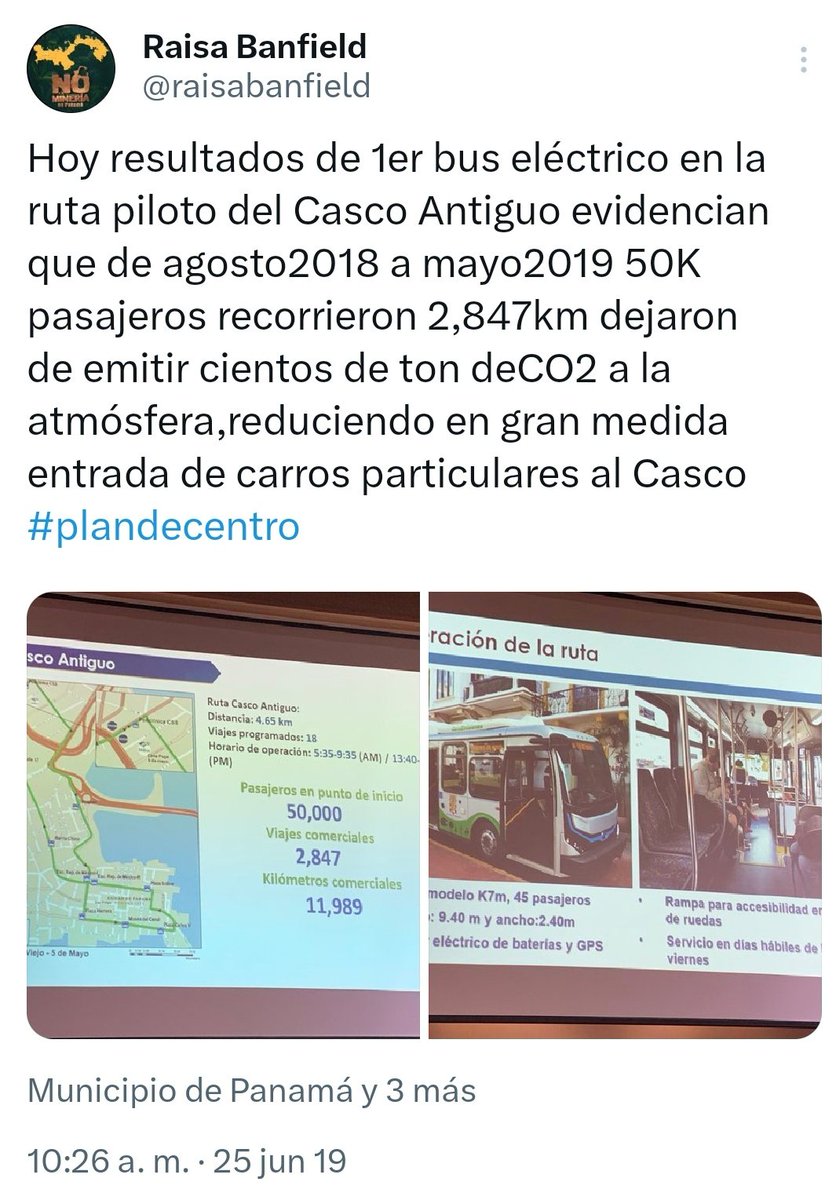 BlandonJose's tweet photo. En nuestro período, con el apoyo de la empresa @BYDelectricoPTY hicimos un plan piloto de una ruta de transporte público en el Casco Antiguo con un bus eléctrico. El experimento fue un éxito.  En el Gobierno pasado se anunció licitación para adquirir buses eléctricos y hacer una ruta permanente. Como muchas otras cosas en la administración Cortizo, quedó en nada. ¿Se retomará ahora?