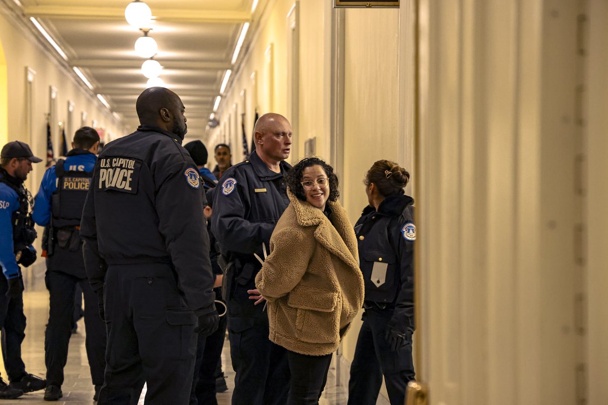 RBraceySherman's tweet photo. Today I was arrested for the first time alongside my comrades with @genderlib4all. Bathroom bans are bullshit and Democrats need to grow a spine. Trans lives are on the line. https://t.co/MLdRpZiH8e