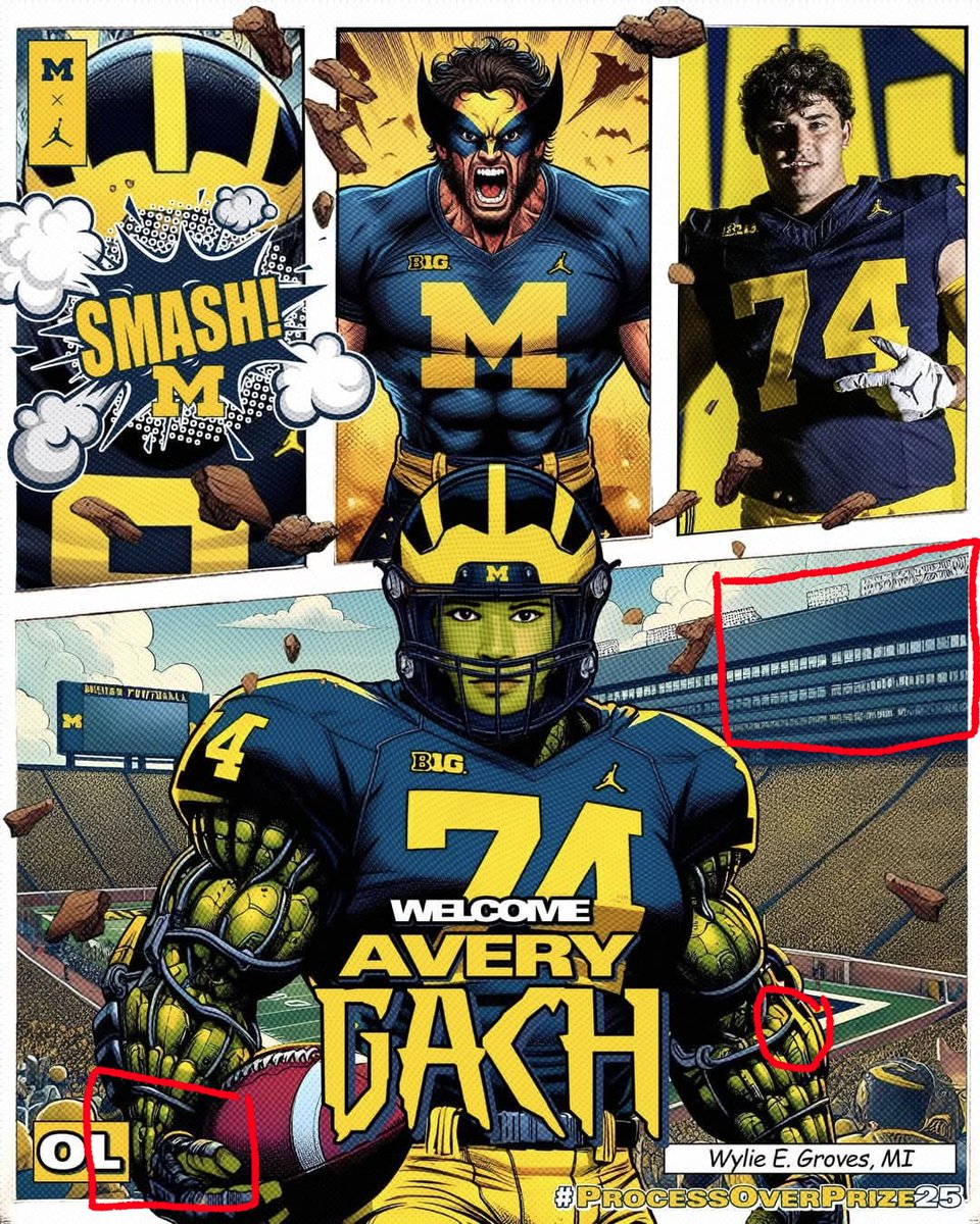 Hey <a href="/UMichFootball/">Michigan Football</a> any reason given how nice your art dept is that you're using AI art?

Do better.

Best college team in the world.

You have so much talent available, such a slap in the face of Ann Arbor Art community / your students.

<a href="/UMich/">University of Michigan</a> <a href="/ESPNCFB/">ESPN College Football</a> #dobetterblue #aislop