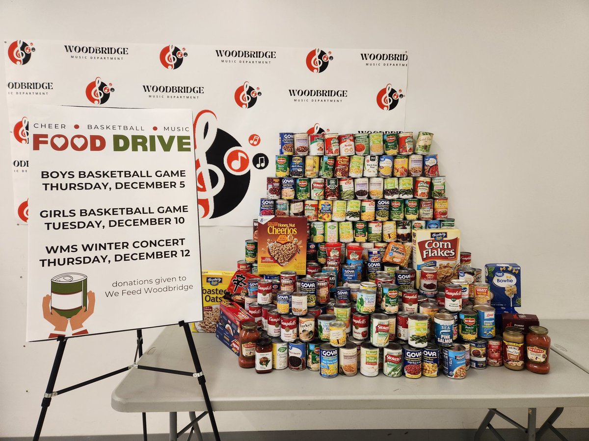 Just the beginning! Thanks to everyone that supported our food drive today. We're starting off with a huge total of 391!!! You still have time to donate at the basketball game on Tuesday and the concert next Thursday! 🥫#trimhonorsociety #fooddrive #wefeedwoodbridge #wmswarriors