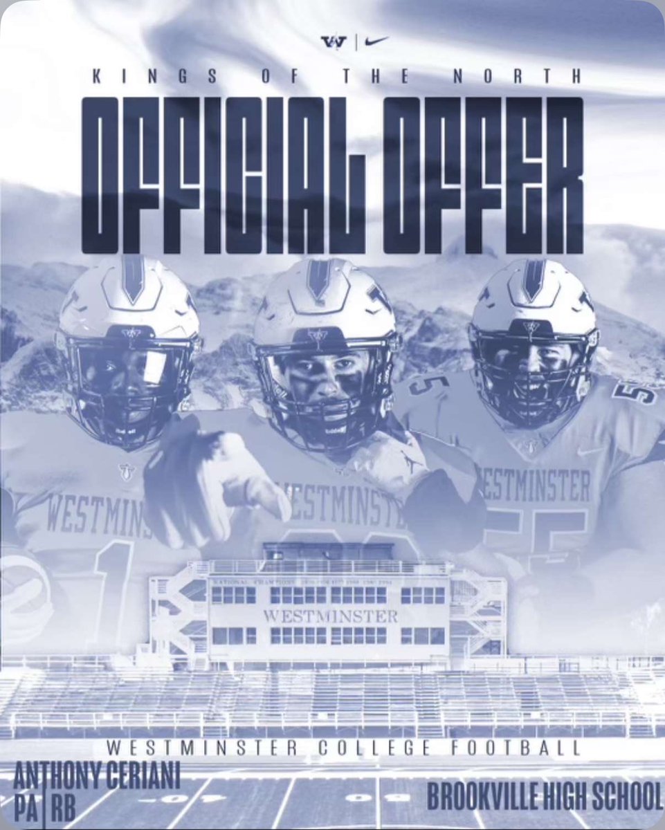 After a great conversation with <a href="/CoachMundis/">Connor Mundis</a> I’m very excited to say that I received an offer to continue my education and play football <a href="/WCtitansFB/">Westminster Football</a>  <a href="/westminsterpa/">Westminster College</a> !!! Thank you <a href="/coachbenzel/">Scott Benzel</a> and <a href="/CoachMundis/">Connor Mundis</a> for this opportunity!