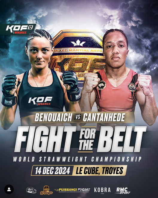 MMA__Matchmaker's tweet photo. Great women's fight added for #KOF12 on December 14th

🇫🇷Delphine Benouaich (5-0) vs 🇧🇷Naizi Cantanhede (8-1) for the KOF Strawweight Title

#MMA #DWCS https://t.co/VpSSq6or8a