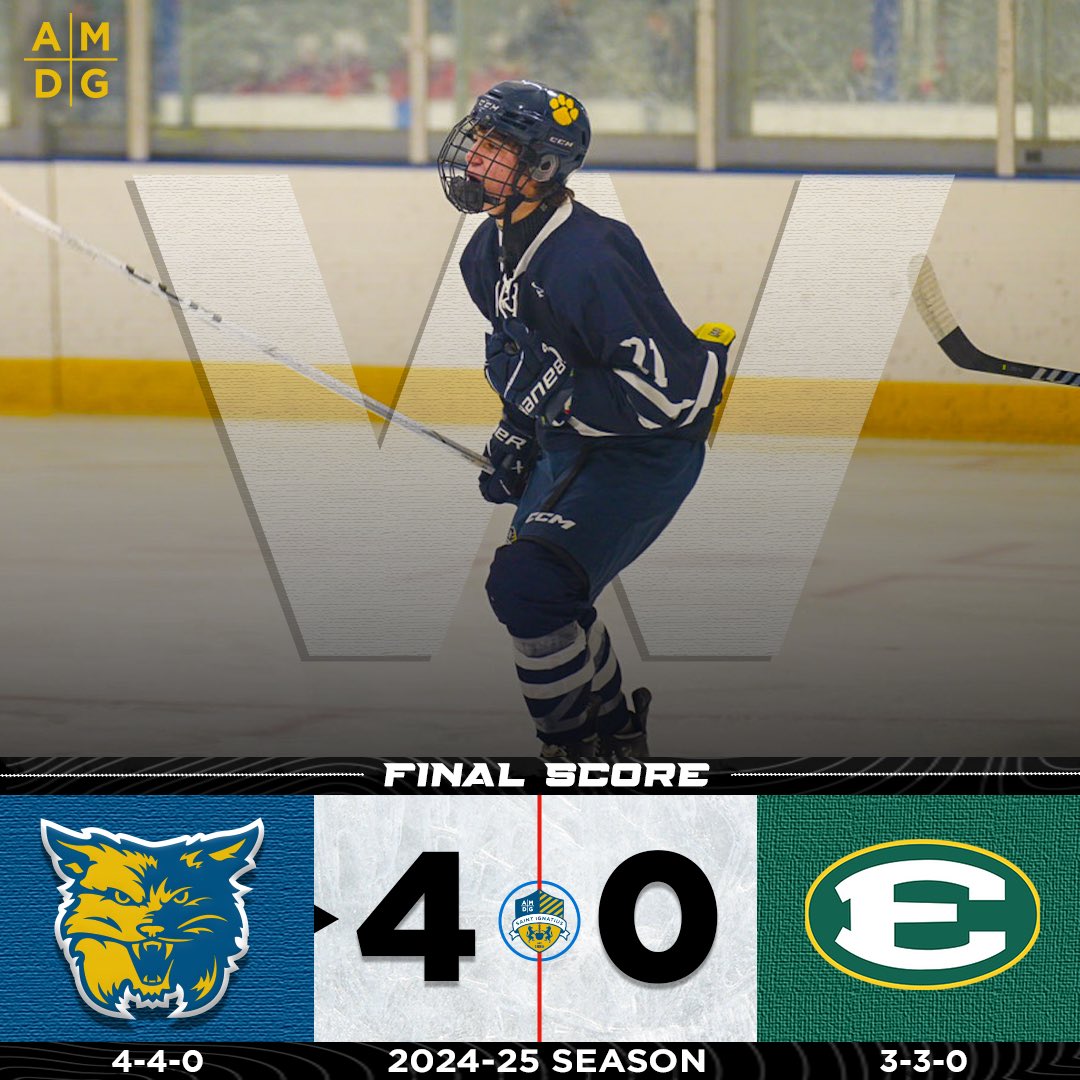 SIHSSports's tweet photo. HKY: A BLUE AND GOLD WINNER! The Cats open GOHL play with a 4-0 victory over the St. Edward Eagles! Dom Filizetti earns the shutout! 
#GoCats https://t.co/Dw5RVwzzVH