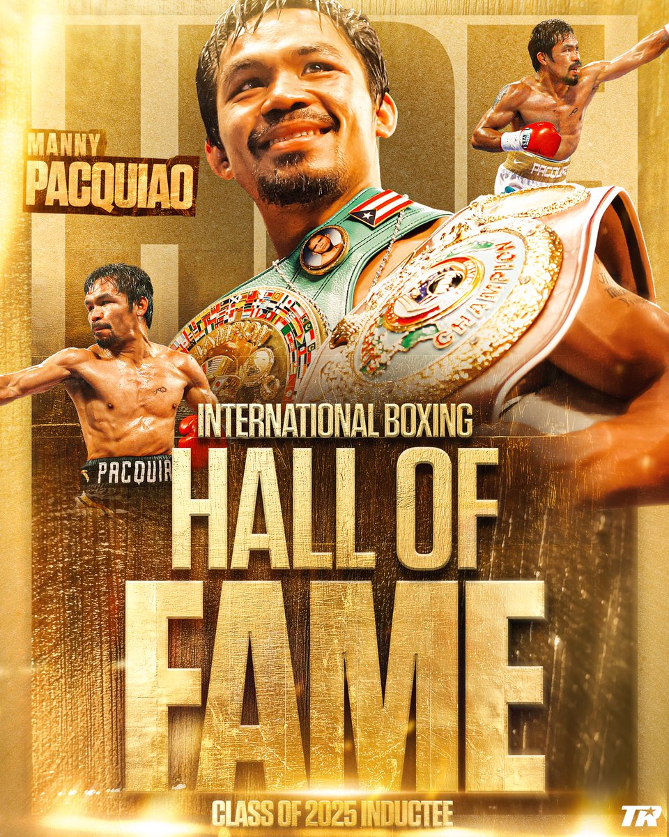 Top Rank Boxing (@trboxing) on Twitter photo LEGENDARY STATUS CEMENTED 🐐
Congratulations to <a href="/MannyPacquiao/">Manny Pacquiao</a> on being inducted into the International <a href="/BoxingHall/">Boxing Hall of Fame</a> of Fame class of 2025 🏆 LEGENDARY STATUS CEMENTED 🐐
Congratulations to <a href="/MannyPacquiao/">Manny Pacquiao</a> on being inducted into the International <a href="/BoxingHall/">Boxing Hall of Fame</a> of Fame class of 2025 🏆