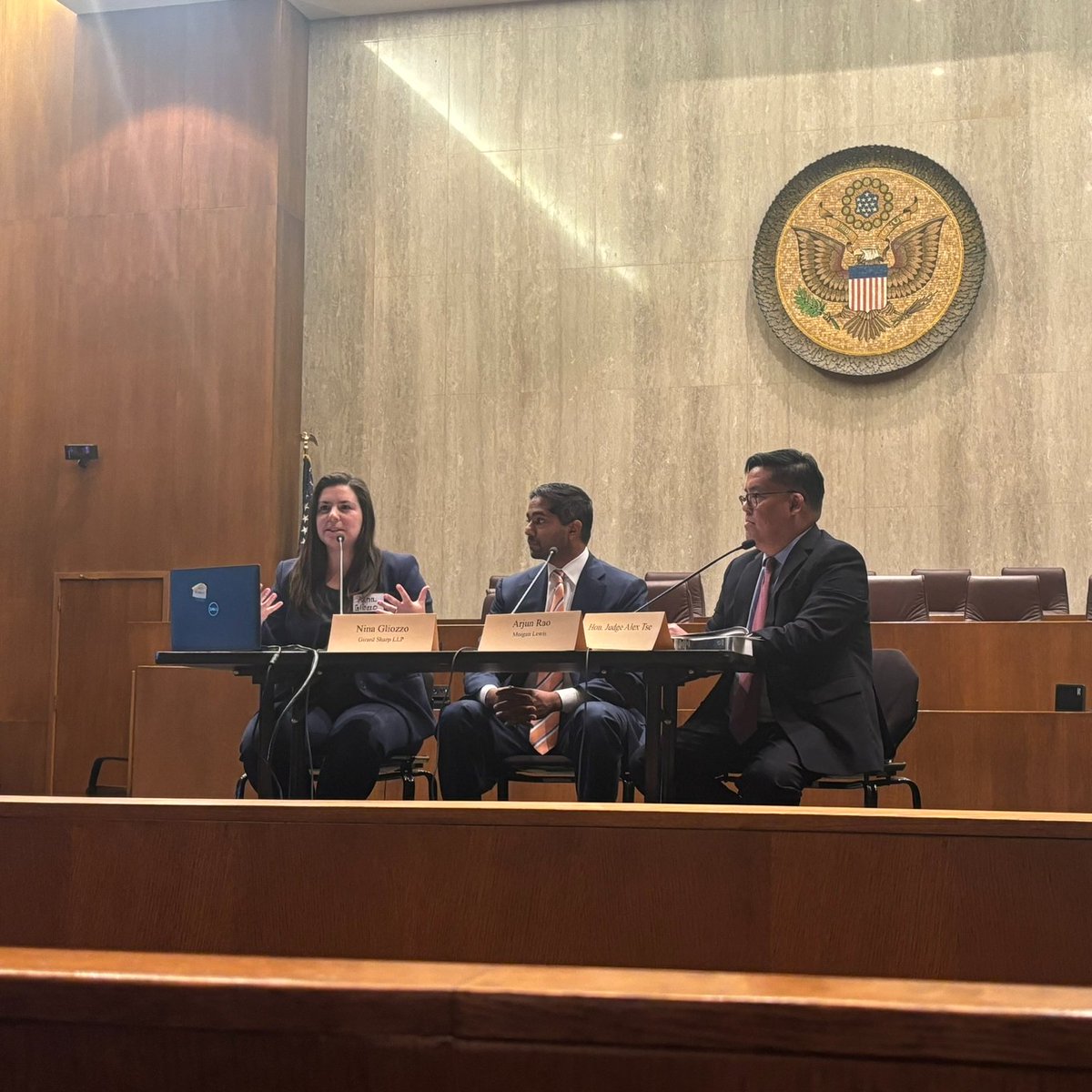 GirardSharp's tweet photo. Associate Nina Gliozzo spoke on the "Issue Certification - When and How?" panel at the Federal Bar Association's Class Action Symposium 2024. Moderated by Magistrate Judge Tse, the panel explored issue class certification under Rule 23(c)(4)—a tool that should be used more often! https://t.co/BAobrw8MOw