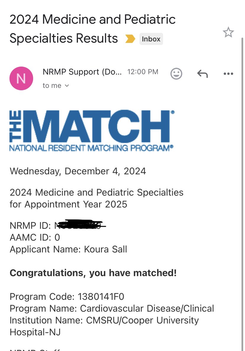 Koura Sall (@doclinguere) on Twitter photo I’m going to be a cardiologist! ecstatic to have matched into #CardiologyFellowship <a href="/CooperCVFellows/">Cooper Cardiology Fellows</a> !
I’m so grateful for my mentors and family for their support and sponsorship 🫀☺️🥳
<a href="/docwhitman/">Ziggy Whitman</a> <a href="/EstefaniaOS/">Estefania Oliveros MD🫀</a> <a href="/SabrinaIslamMD/">Sabrina Islam, MD, MPH</a> <a href="/anjalivaidyaMD/">Anjali Vaidya MD 🫀</a> <a href="/VladLakhter/">Vladimir Lakhter</a> <a href="/oby_ibe11/">Oby Ibe, MD, MPH</a> I’m going to be a cardiologist! ecstatic to have matched into #CardiologyFellowship <a href="/CooperCVFellows/">Cooper Cardiology Fellows</a> !
I’m so grateful for my mentors and family for their support and sponsorship 🫀☺️🥳
<a href="/docwhitman/">Ziggy Whitman</a> <a href="/EstefaniaOS/">Estefania Oliveros MD🫀</a> <a href="/SabrinaIslamMD/">Sabrina Islam, MD, MPH</a> <a href="/anjalivaidyaMD/">Anjali Vaidya MD 🫀</a> <a href="/VladLakhter/">Vladimir Lakhter</a> <a href="/oby_ibe11/">Oby Ibe, MD, MPH</a>