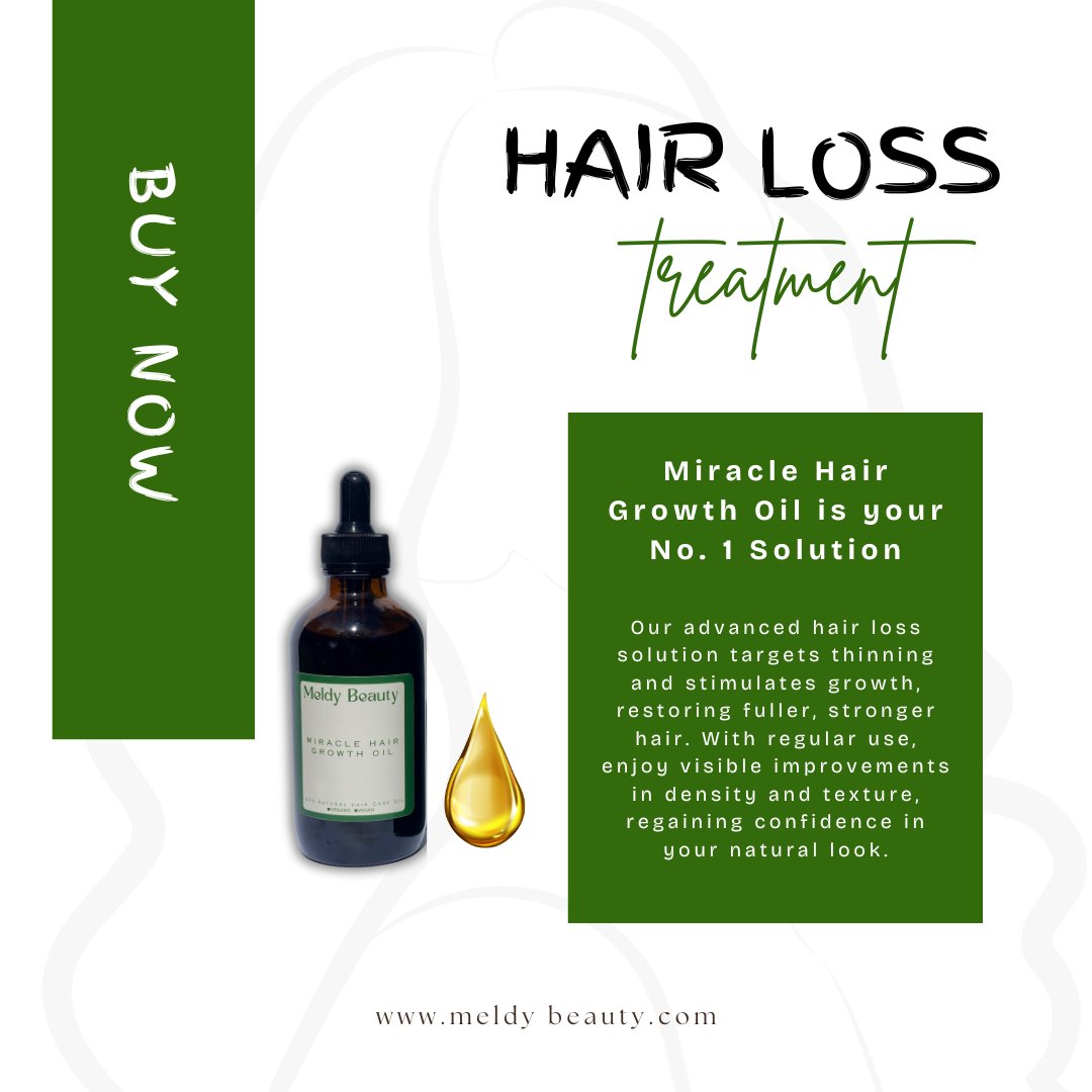 MeldyBeauty's tweet photo. Struggling with hair loss? 🌱
.
.
Our Miracle Hair Growth Oil is here to rescue your strands! Packed with natural ingredients that nourish, strengthen, and promote growth, it’s the ultimate treatment for thinning, alopecia, and bald spots. 💆‍♀️ https://t.co/2L6wuka741