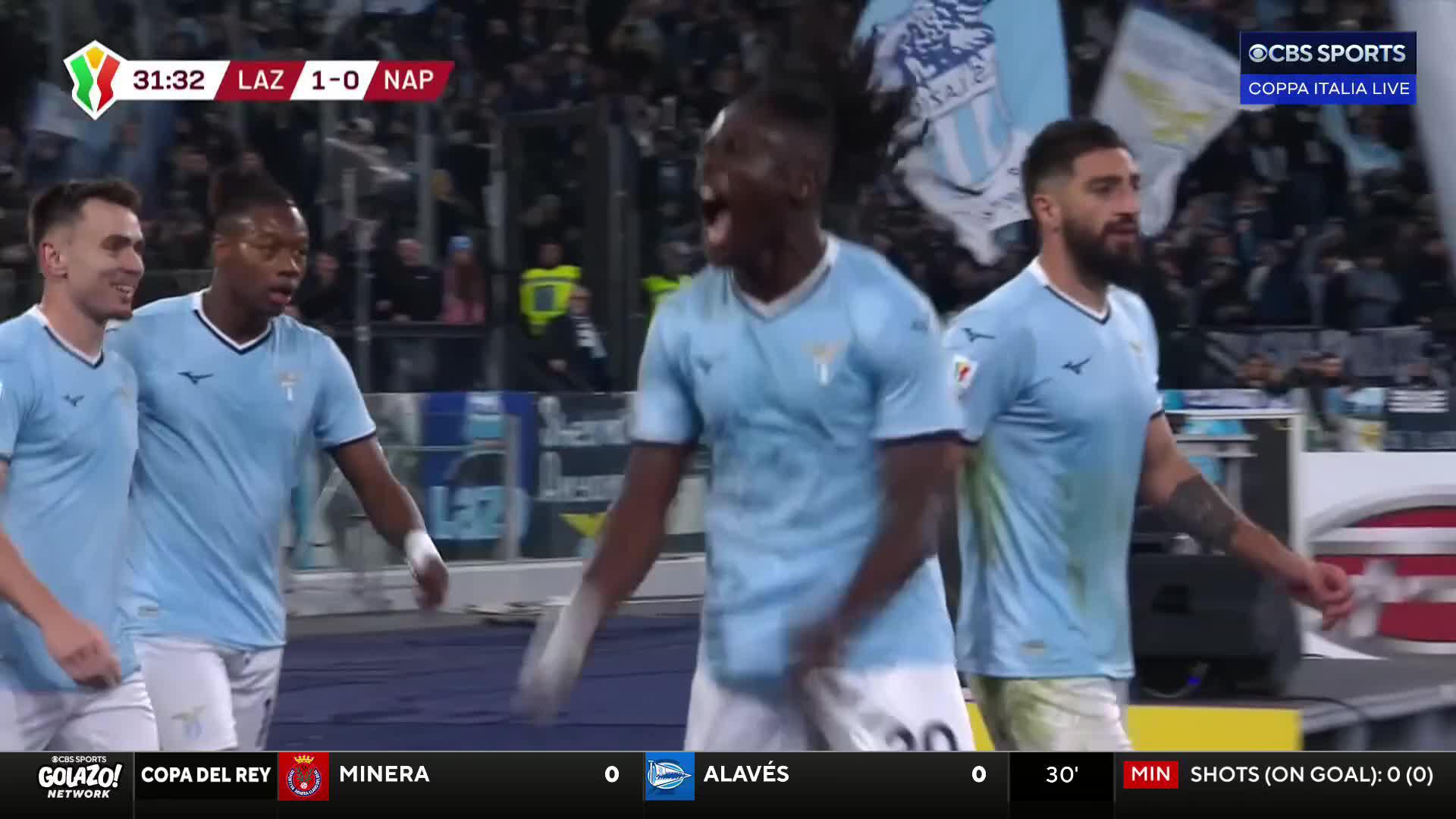 Tijjani Noslin nods the ball into the net to give Lazio the lead over Napoli 💥