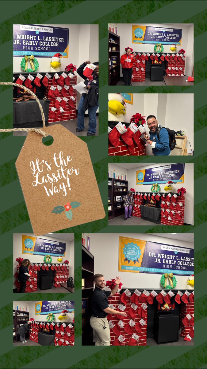 Mr__Beltran's tweet photo. Our stockings were full this morning @LassiterECHS. @dallasschools @RubyRamirezDISD https://t.co/r2FHQfCbhQ
