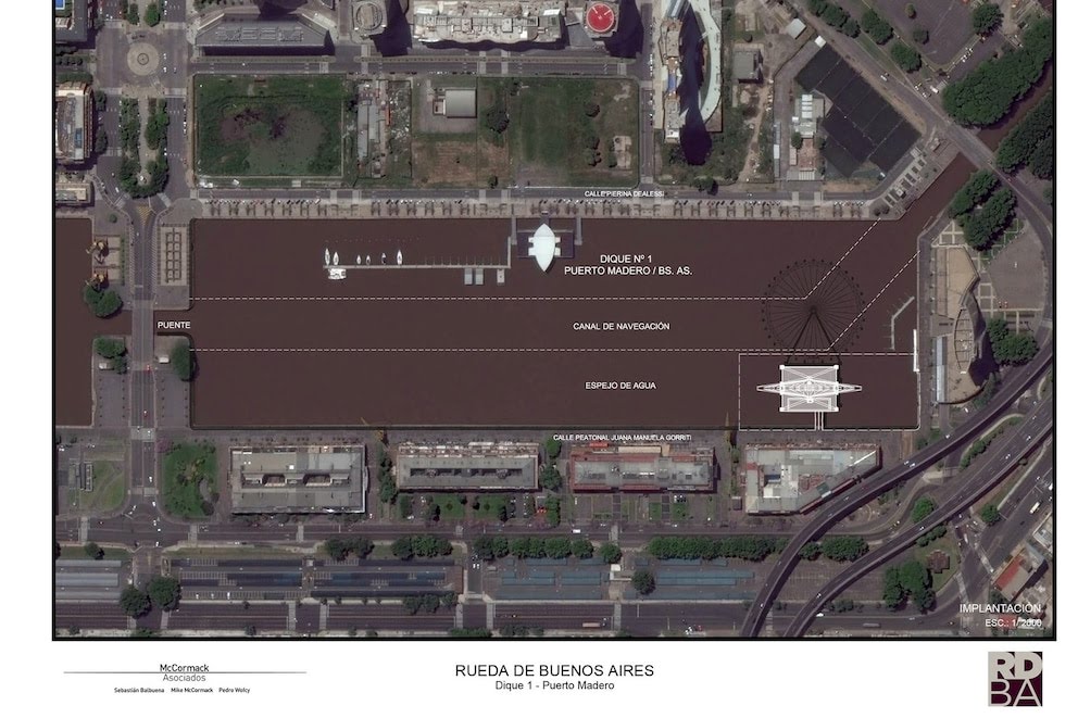 flaneurbano's tweet photo. Comienza la construcción de la Rueda de Buenos Aires en el dique 1 de Puerto Madero https://t.co/J6y2FQfA7y