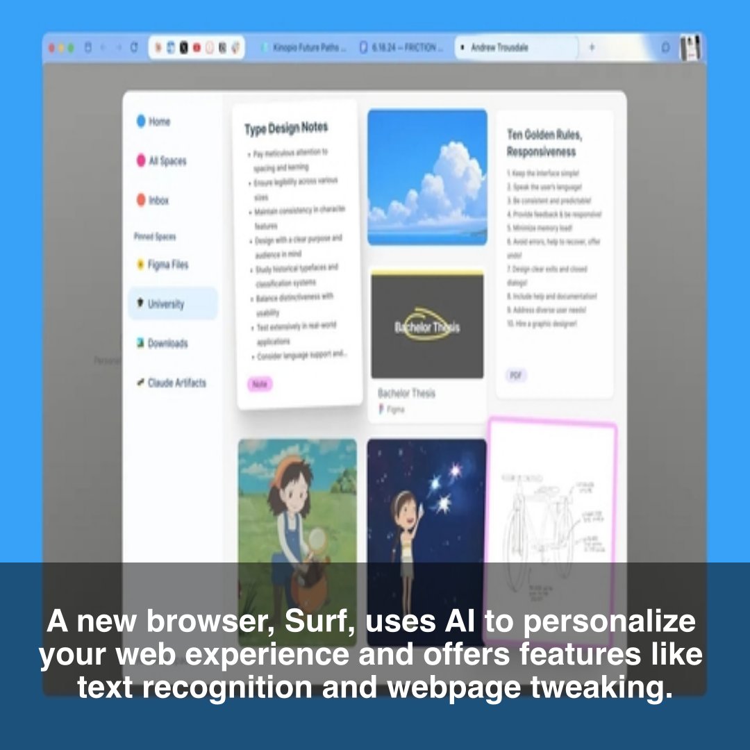 contentbuffer's tweet photo. Surf: A New Browser with AI
#surf #browser #ai #datasciencecommunity #techinnovation #swift #mixedreality #virtualreality #techblogger #devlife #digitaltransformation #techsupport #techtrends #tech #developer
https://t.co/yM7H7pg0eq......
Read More: https://t.co/C5Ew55U7F7 https://t.co/xZkLYkFeXw