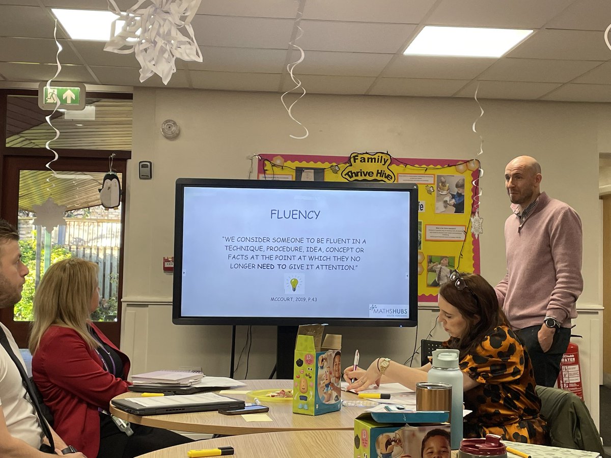 SYMathsHub's tweet photo. Fluency- what does it look like in your school? One key question for our Developing group today. Tim, our Work Group lead facilitated discussions, competitions, a live lesson and post-lesson discussion about how fluency is consciously developed through specific task design ���️ https://t.co/VC2a6Uzmj7