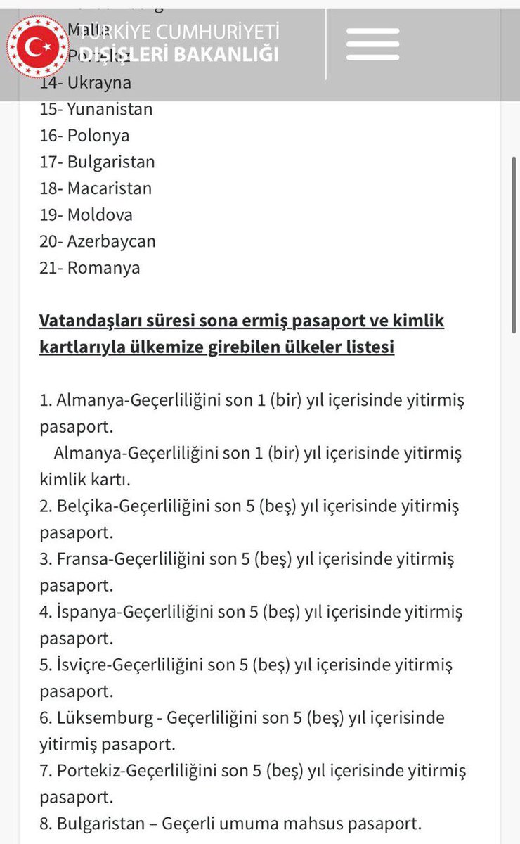 ❓ Bir şey sormak istiyorum: Bazı ülkelerin vatandaşları bizim ülkemize neden geçerliliğini 5 sene önce yitirmiş pasaportla girebiliyor? Geçerli bir pasaport dahi talep edemiyor muyuz? Müstemleke miyiz biz?