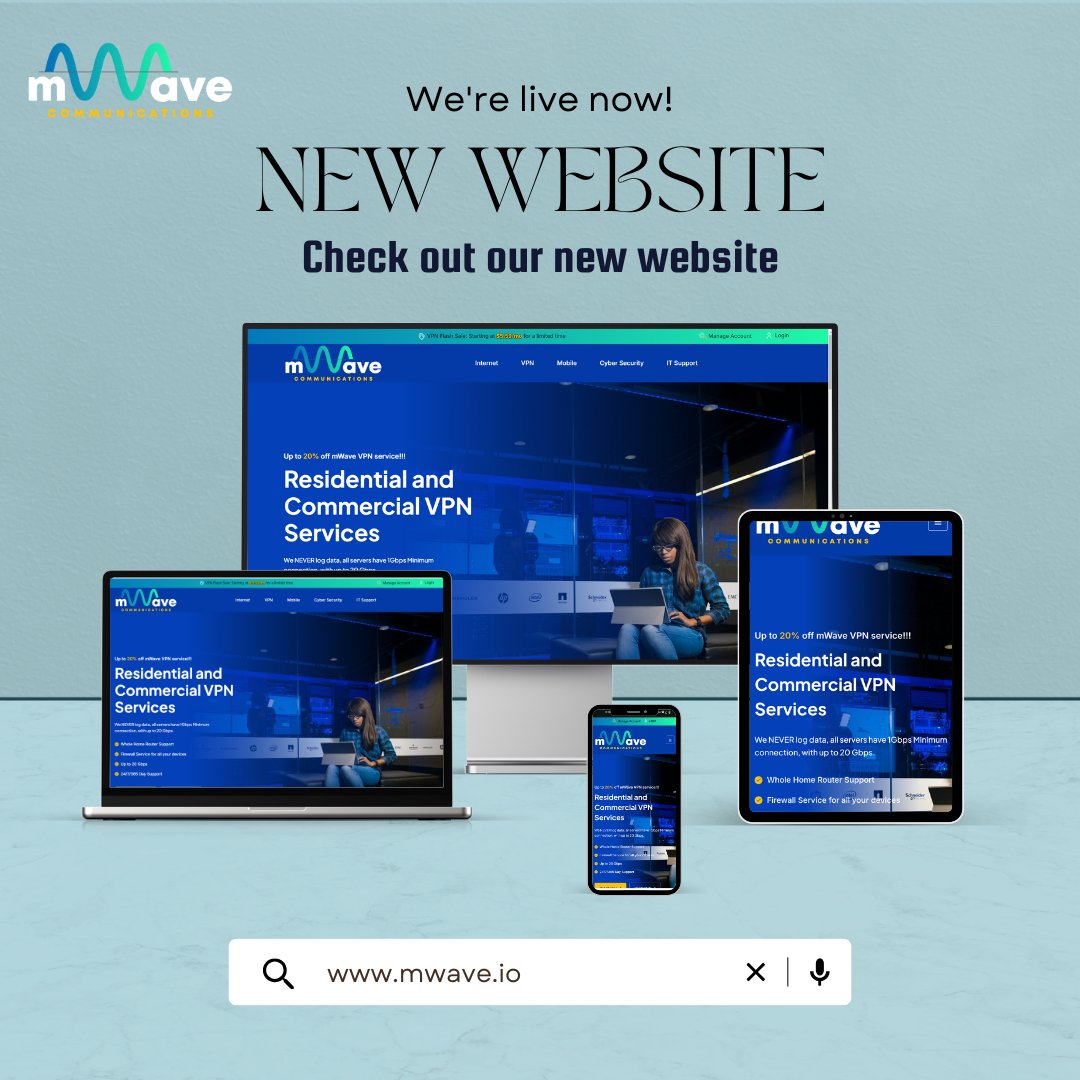 MwaveService's tweet image. 🚀 We've got a fresh new look! ✨
Check out our redesigned website, mwave.io, for a smoother, sleeker online experience.
🔥 Same awesome services, brand new vibe. 🔥
#NewWebsite #mWave #TechUpgrade #CheckItOut
