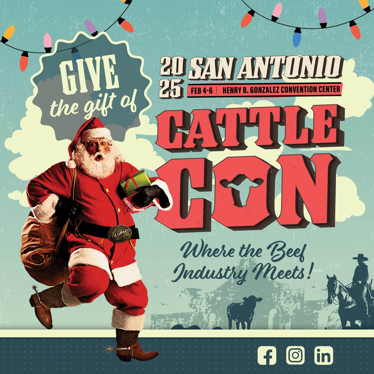 🎄✨ Celebrate the season with our special Christmas promo! 🎄✨

Use code GIVETHEGIFT when registering for #CattleCon25 to receive ​$50 off any full registration or $20 off trade show only registration.

Spread the holiday cheer and save big today! 🎁