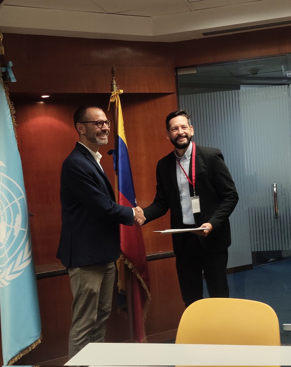 Hoy se llevó a cabo un importante encuentro entre Carlos Trompiz, Coordinador del Gabinete de Producción y Desarrollo Económico del estado Táchira y Presidente de FUNDESTA, y Eduardo López Mancisidor (<a href="/edlopman/">Eduardo López-Mancisidor</a>) Representante Residente Adjunto del PNUD (<a href="/PNUDVenezuela/">PNUD Venezuela</a>)