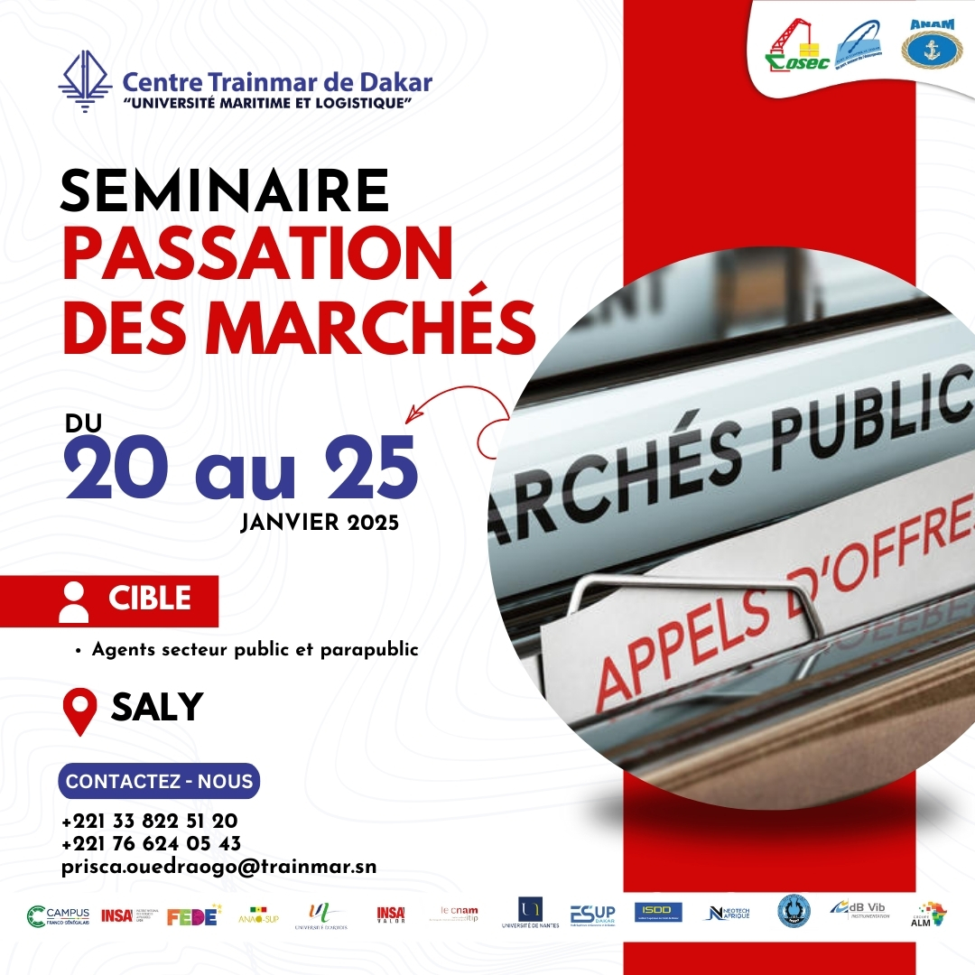 centretrainmar's tweet photo. Devenez un expert en #passationdesmarches ! ️ Notre séminaire intensif à #Saly (20-25 janvier) vous donne toutes les clés.  Inscrivez-vous vite : +221 33 833 51 20. #CTD #Trainmar #marchepublic #dakar https://t.co/X183gXGcTP