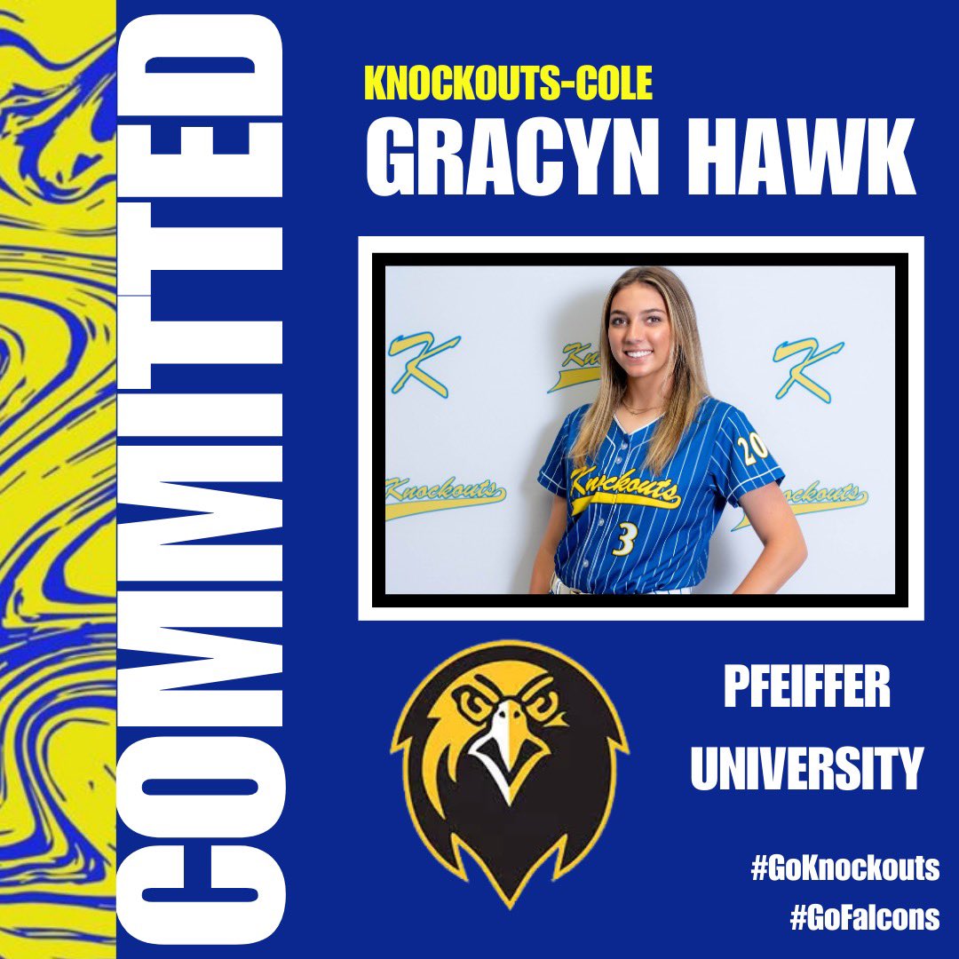 Knockouts-Cole 16u Softball (@knockouts_cole) on Twitter photo A big congrats to our own <a href="/GracynHawk/">Gracyn Hawk</a> for her commitment to continue her academic and softball journey at <a href="/PfeifferSball/">PFEIFFER SOFTBALL</a>!!! <a href="/PfeifferSports/">Pfeiffer Athletics</a> #GoKnockouts #Family A big congrats to our own <a href="/GracynHawk/">Gracyn Hawk</a> for her commitment to continue her academic and softball journey at <a href="/PfeifferSball/">PFEIFFER SOFTBALL</a>!!! <a href="/PfeifferSports/">Pfeiffer Athletics</a> #GoKnockouts #Family
