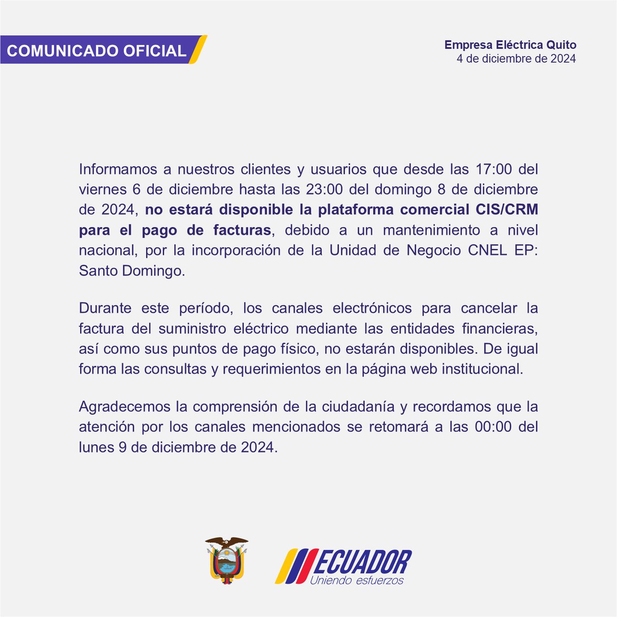 Empresa Eléctrica Quito tweet media