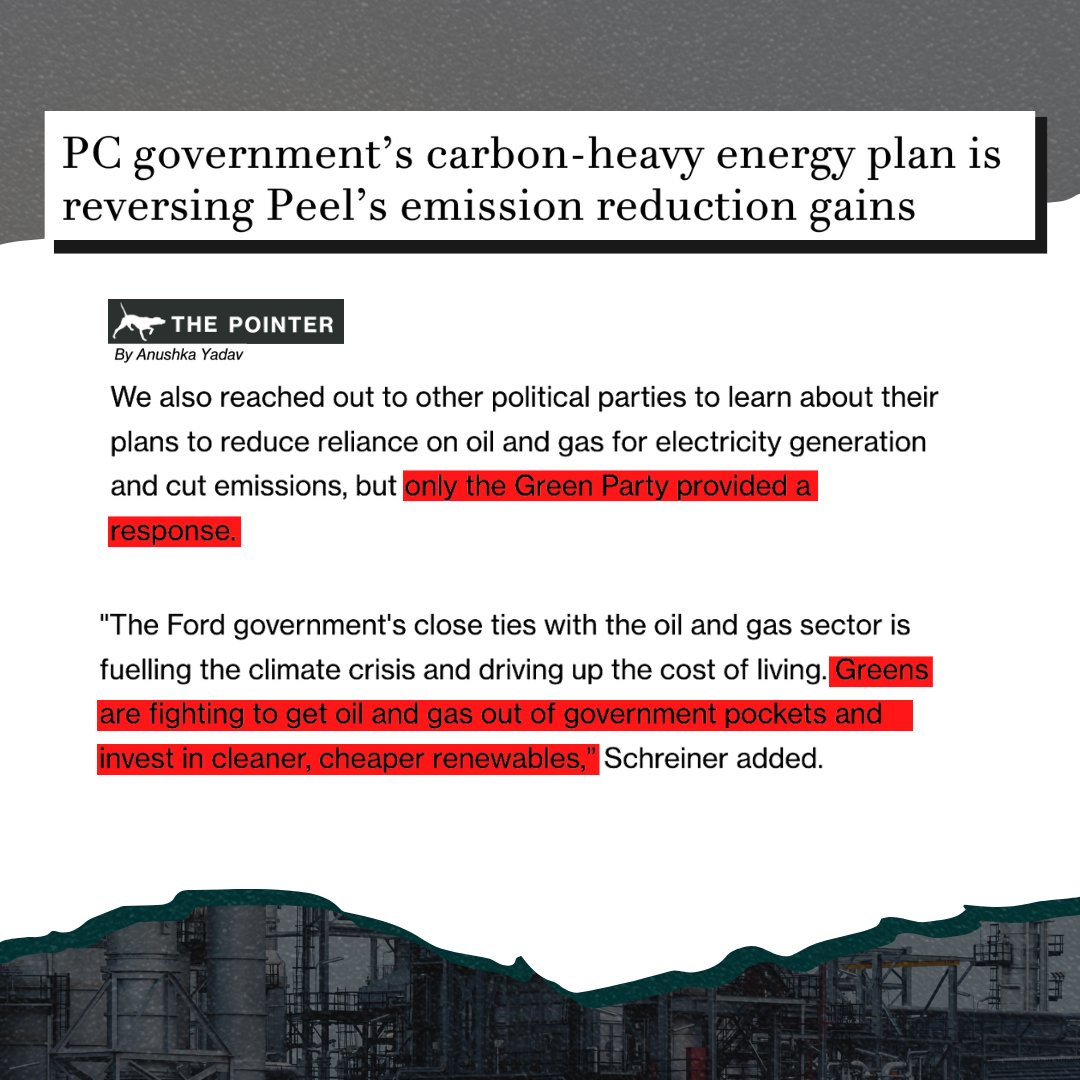 The Doug Ford government is taking us backwards on climate and the Ontario Greens are the only ones fighting back. 

We need to get serious about the climate crisis. We can decarbonize our grid and get off oil &amp; gas, but we need a government that has the political will to make it