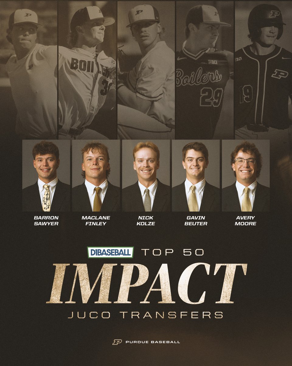 Purdue Baseball (@purduebaseball) on Twitter photo Impact (Eagerly) Anticipated -- we got Five on it 🖐️
@Barron_Sawyer @MaclaneFinley2 <a href="/KolzeNick/">Nick Kolze</a> <a href="/GavinBeuter/">Gavin Beuter</a> @AveryMoore_
🚂 #BoilerUp x @D1Baseball ⚾️ Impact (Eagerly) Anticipated -- we got Five on it 🖐️
@Barron_Sawyer @MaclaneFinley2 <a href="/KolzeNick/">Nick Kolze</a> <a href="/GavinBeuter/">Gavin Beuter</a> @AveryMoore_
🚂 #BoilerUp x @D1Baseball ⚾️