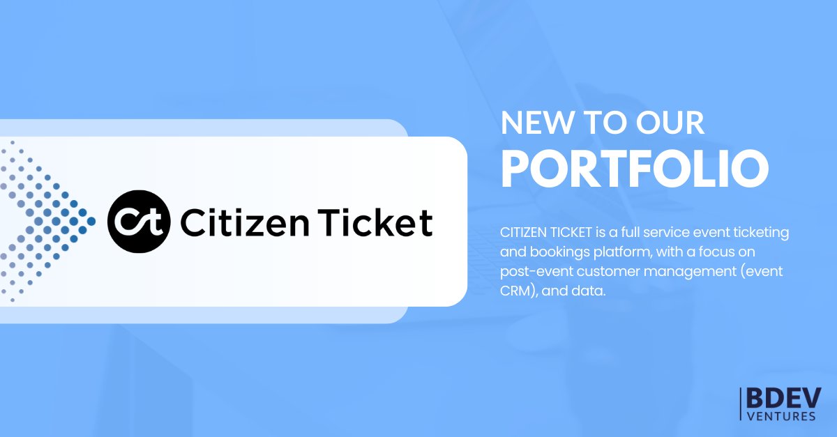 🚀 We're excited to announce our latest investment in <a href="/citizenticket/">Citizen Ticket</a>. The team's platform is revolutionizing the industry with an all-in-one ticketing platform and CRM for managing experiences and events, powering unforgettable experiences! 🎟️🌐 

#vc #events #innovation
