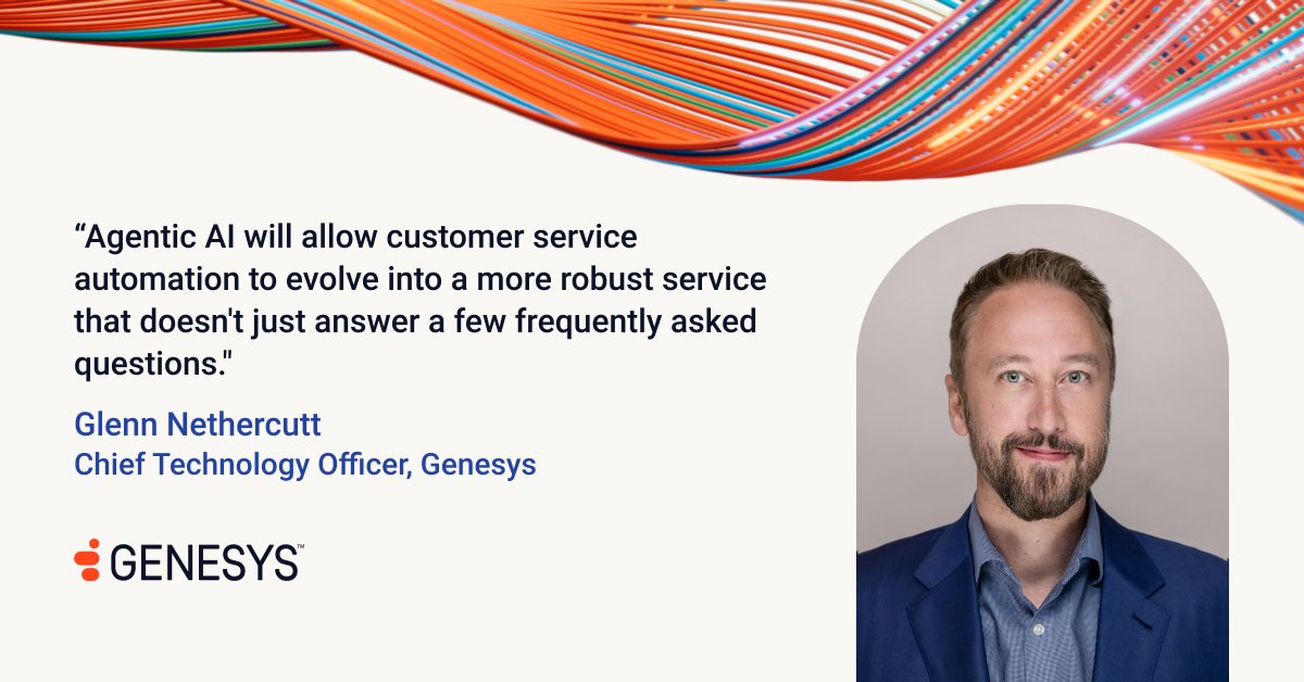 Genesys CTO Glenn Nethercutt's perspective on how agentic #AI can transform customer service in this CIO article. Check it out! 

cio.com/article/360385…