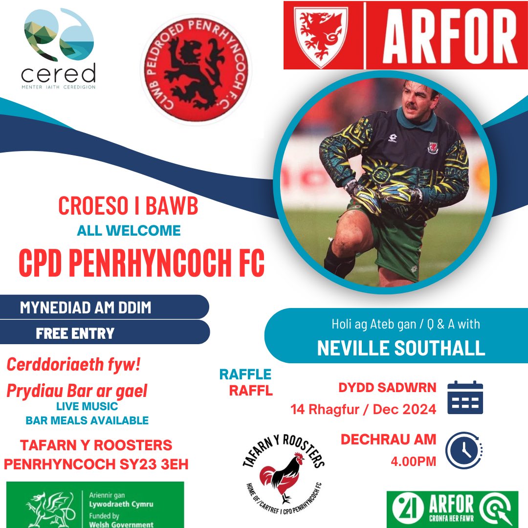 📣 Dewch i ymuno a ni ar 14 Rhagfur!
⚽️ Come and join us on 14 December!